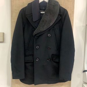 Miharayasuhiro Angola wool triple detachable collar coat